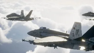Captura oficial de Ace Combat 8: Wings of Theve con aviones en vuelo