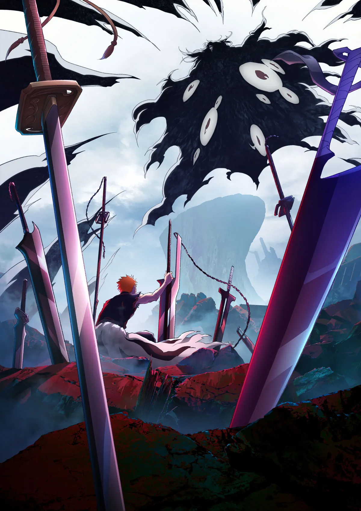 Ichigo frente a Yhwach en el arte oficial del desenlace de Bleach