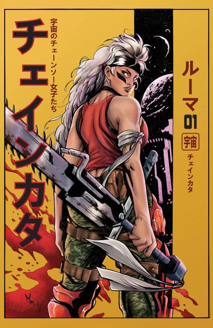Portada de Chainkata número 1 con Luma y una motosierra.