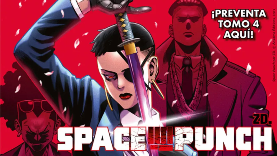 Imagen oficial de Space Punch que anuncia la preventa del tomo 4 en la campaña de Letrablanka.