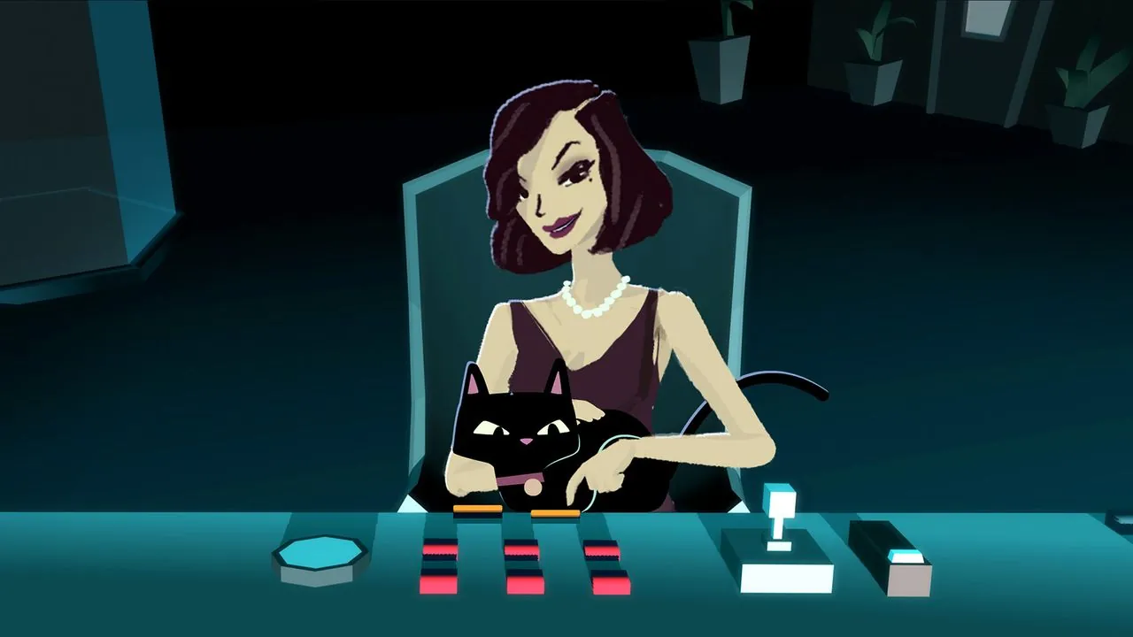 Ruby La Rouge con un gato en una escena de Agent A
