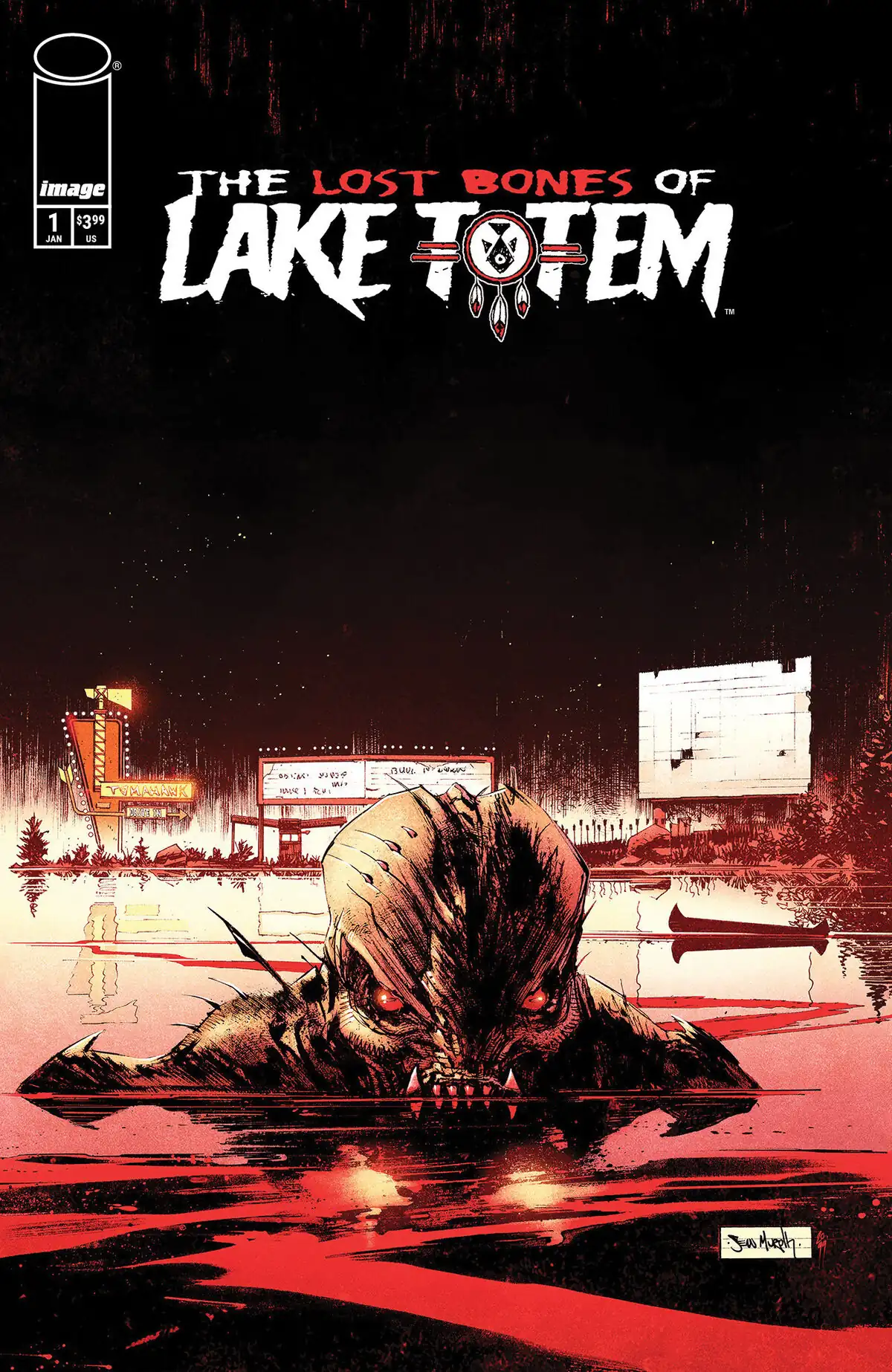 Portada A de The Lost Bones of Lake Totem número uno, por Sean Gordon Murphy