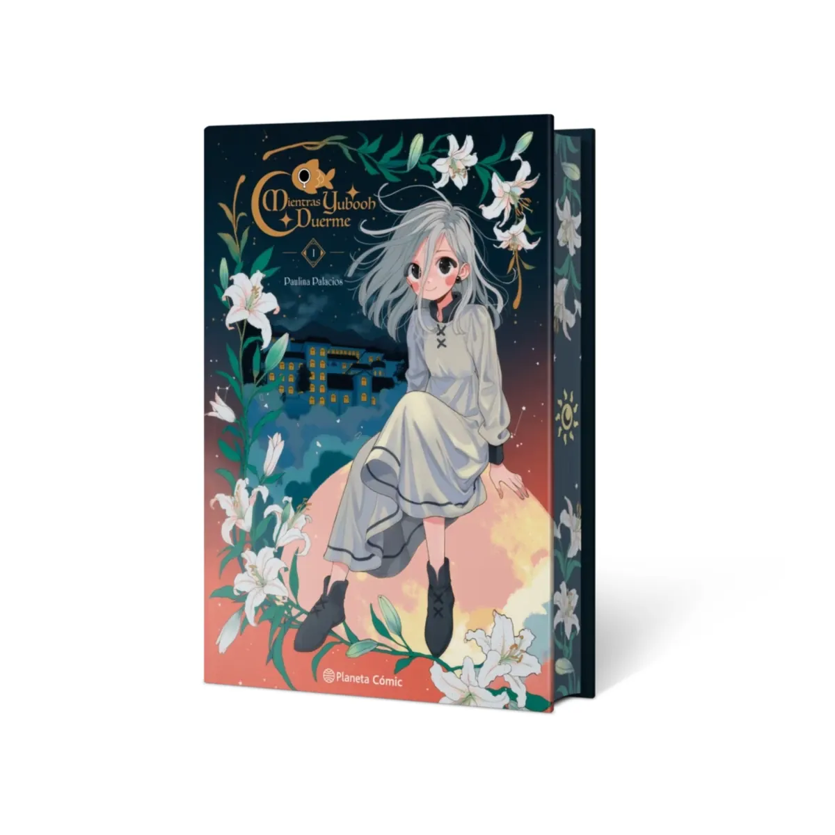 Edición especial en tapa dura del primer volumen de Mientras Yubooh duerme, con su protagonista bajo la luna.