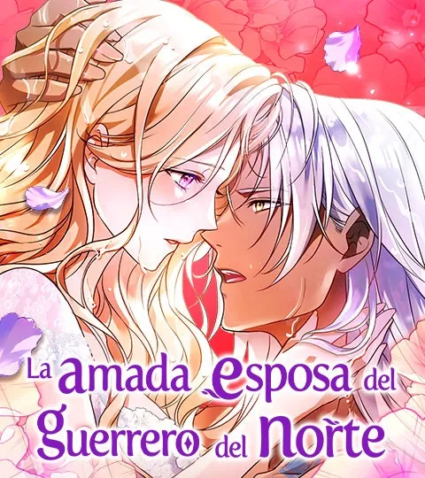 Portada española de La amada esposa del guerrero del norte con sus protagonistas