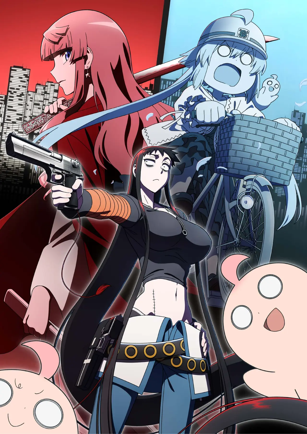 Nuevo visual de MURCIÉLAGO con Kuroko, Hinako y Chiyo